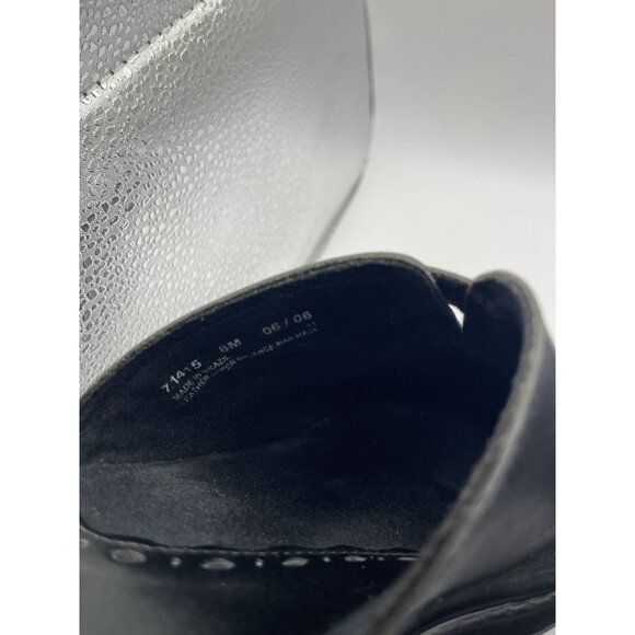 Clarks Womens 8 Black Leather Slip Step In Comfy Mule Clogs No Box Polish - Picture 7 of 10